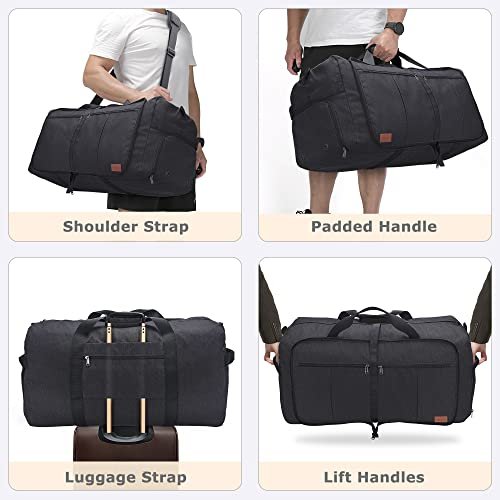120L Waterproof Foldable Travel Duffel with Shoe Compartment