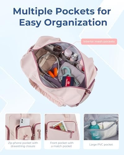29L BAGSMART Travel Duffle Bag with Shoe Compartment