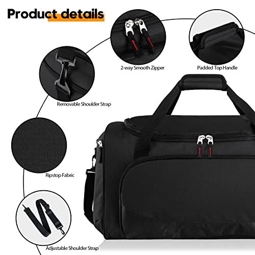 55L Black Sports Duffle Bag - Ultimate Gym Companion!