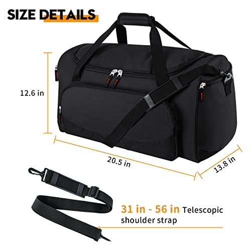 55L Black Sports Duffle Bag - Ultimate Gym Companion!