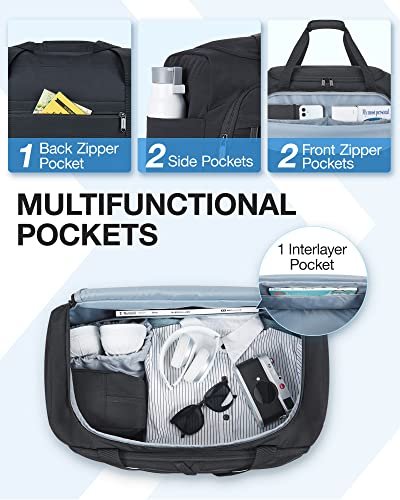 65L BAGSMART Travel Duffel Bag with Toiletry & Shoe Bag