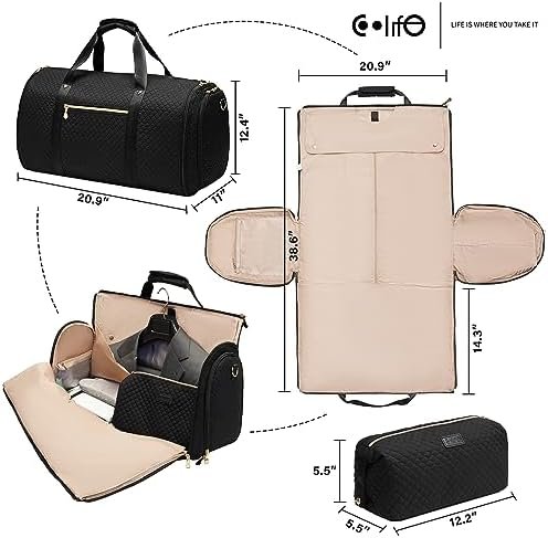 Coolife 2-in-1 Convertible Garment & Duffel Bag - Pink