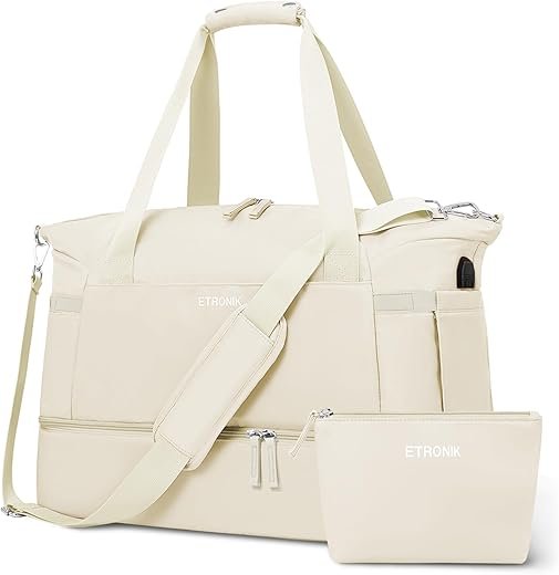 ETRONIK Women's Travel Gym Bag with USB & Shoe Compartment