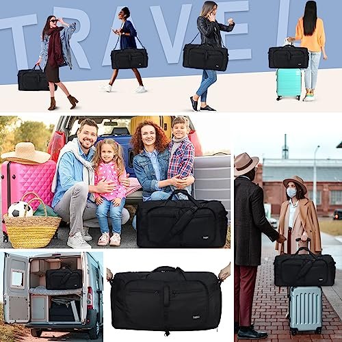 Fmeida 65L Foldable Duffle Bag with Shoe Compartment