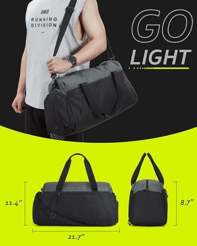 Foldable BAGSMART Gym Duffle Bag with Shoe Compartment