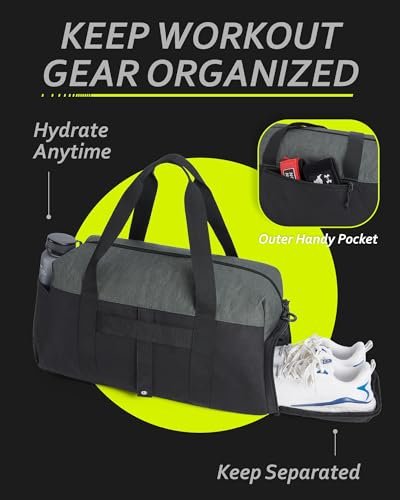 Foldable BAGSMART Gym Duffle Bag with Shoe Compartment