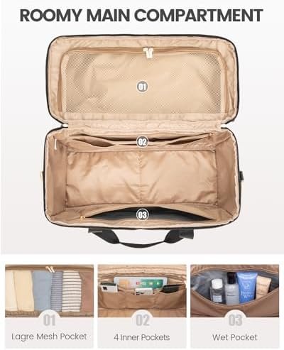 LOVEVOOK Stylish 180-Degree Travel Duffle Bag for Women