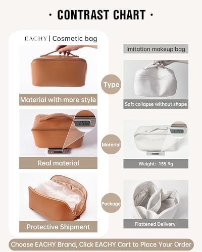 Stylish EACHY Travel Makeup Bag - Large & Waterproof!