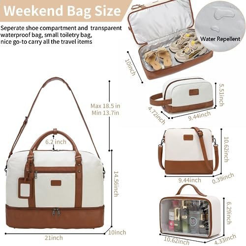 Versatile 4PCS Weekender Bag Set for Travel & Gym