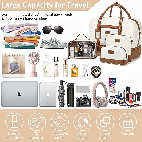 Versatile 4PCS Weekender Bag Set for Travel & Gym