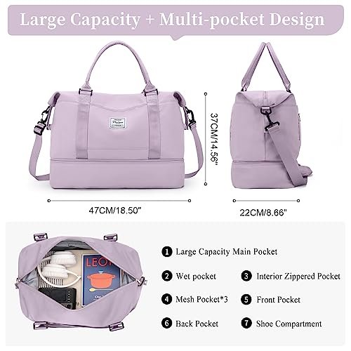 Versatile Weekender Bag with Shoe Compartment & Toiletry Kit